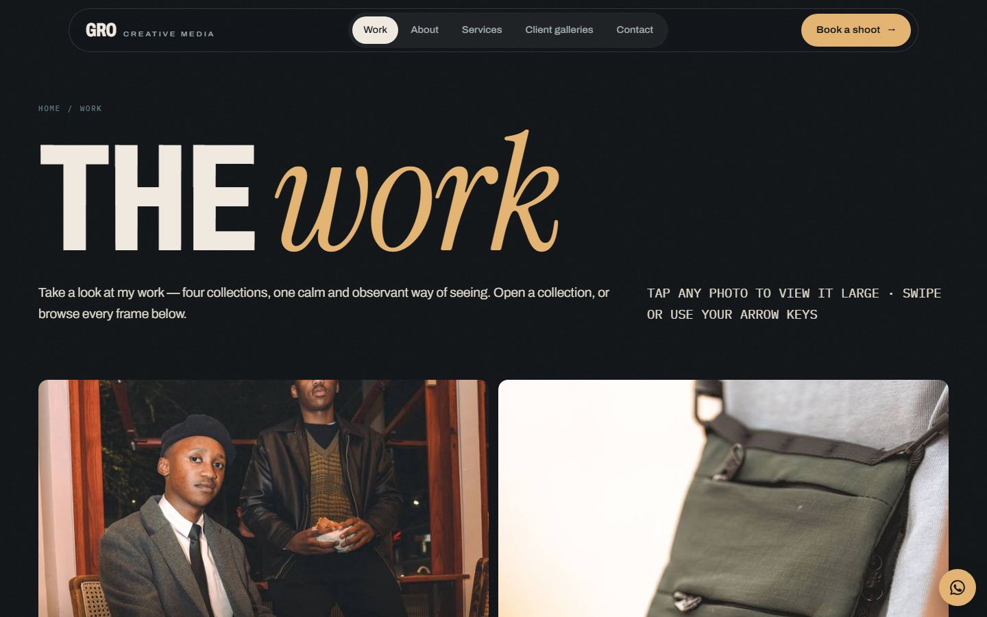 The GRO Creative Media portfolio page