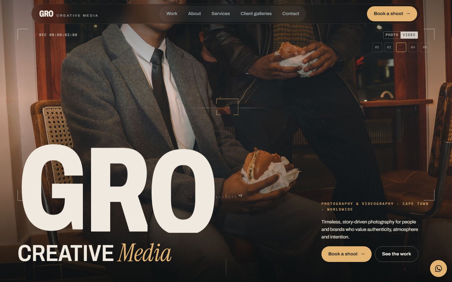 The GRO Creative Media website on a desktop screen