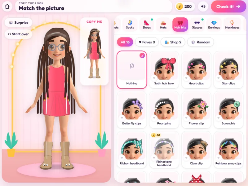Minx Style Studio Copy the Look game with a picture to match