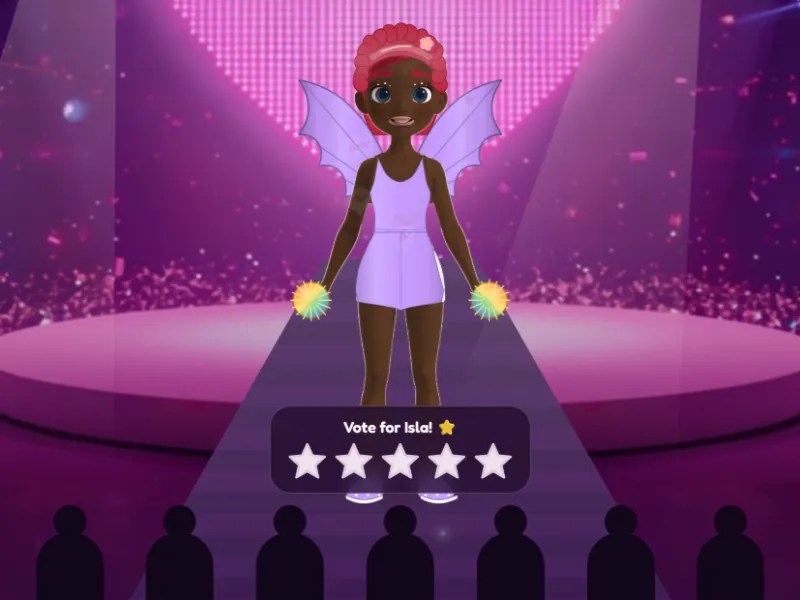 Star voting on the runway in Minx Style Studio
