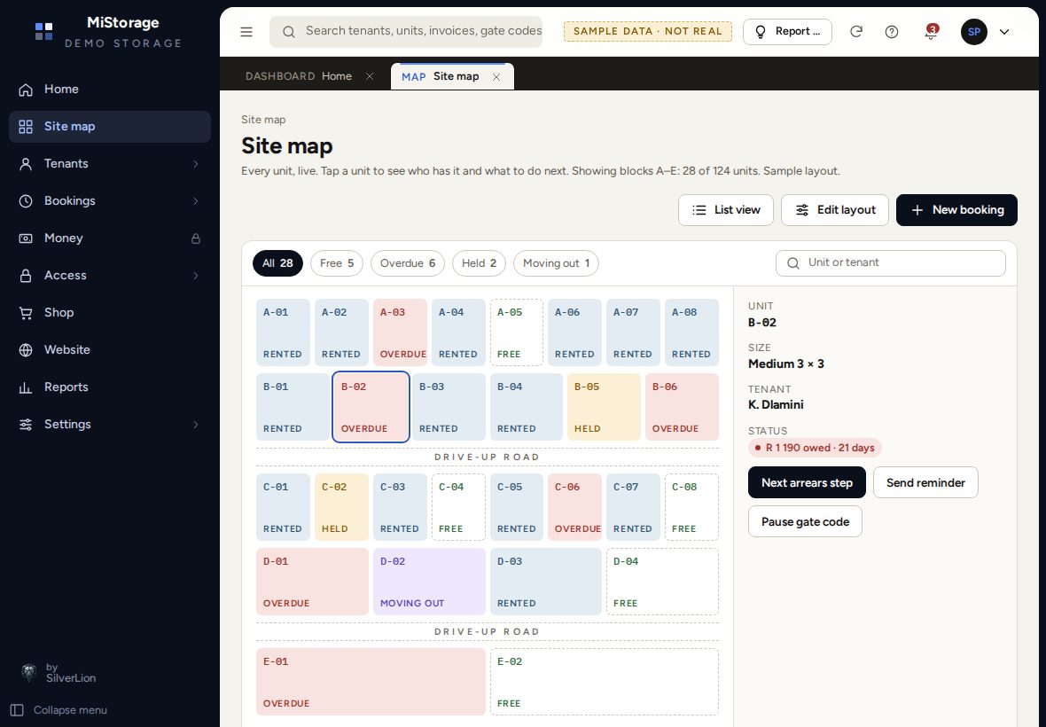 Site map on a tablet